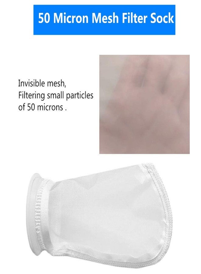 Honritone 2 Pack Mesh Filter Socks 50 Micron 4" Plastic Ring, 9" Short Bag Nylon Filter Bags for Aquarium Marine Reef Sump - Image 4